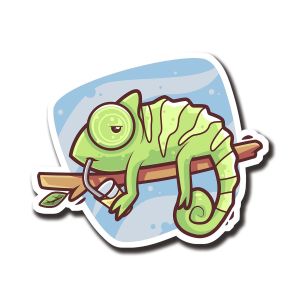 Αυτοκόλλητο Βινυλίου Χαριτωμένη Σαύρα με Καφέ