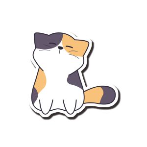 Cute Cat Sticker για Laptop & Τετράδια